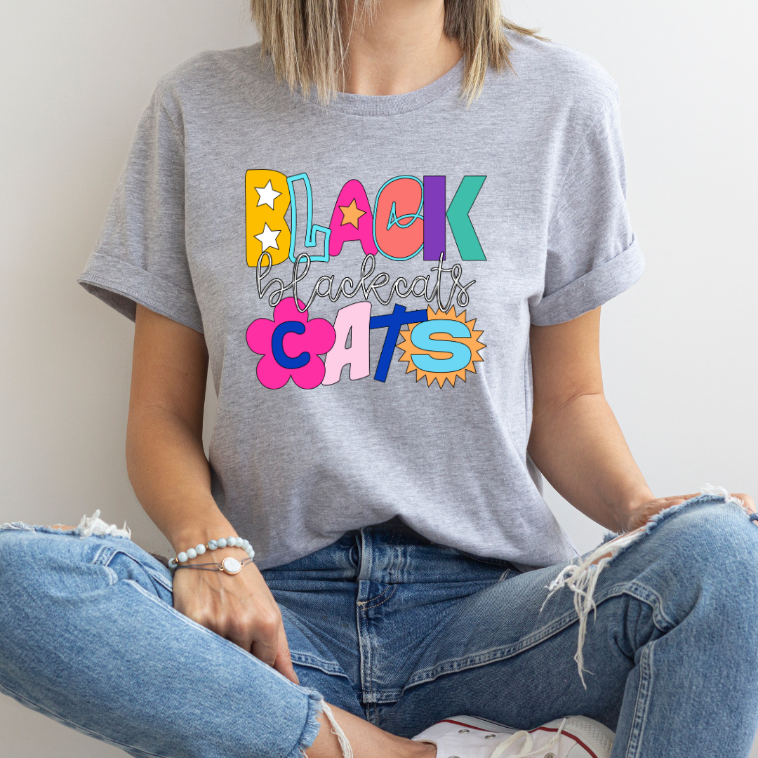 Fun and Funky Mascots Black Cats DTF