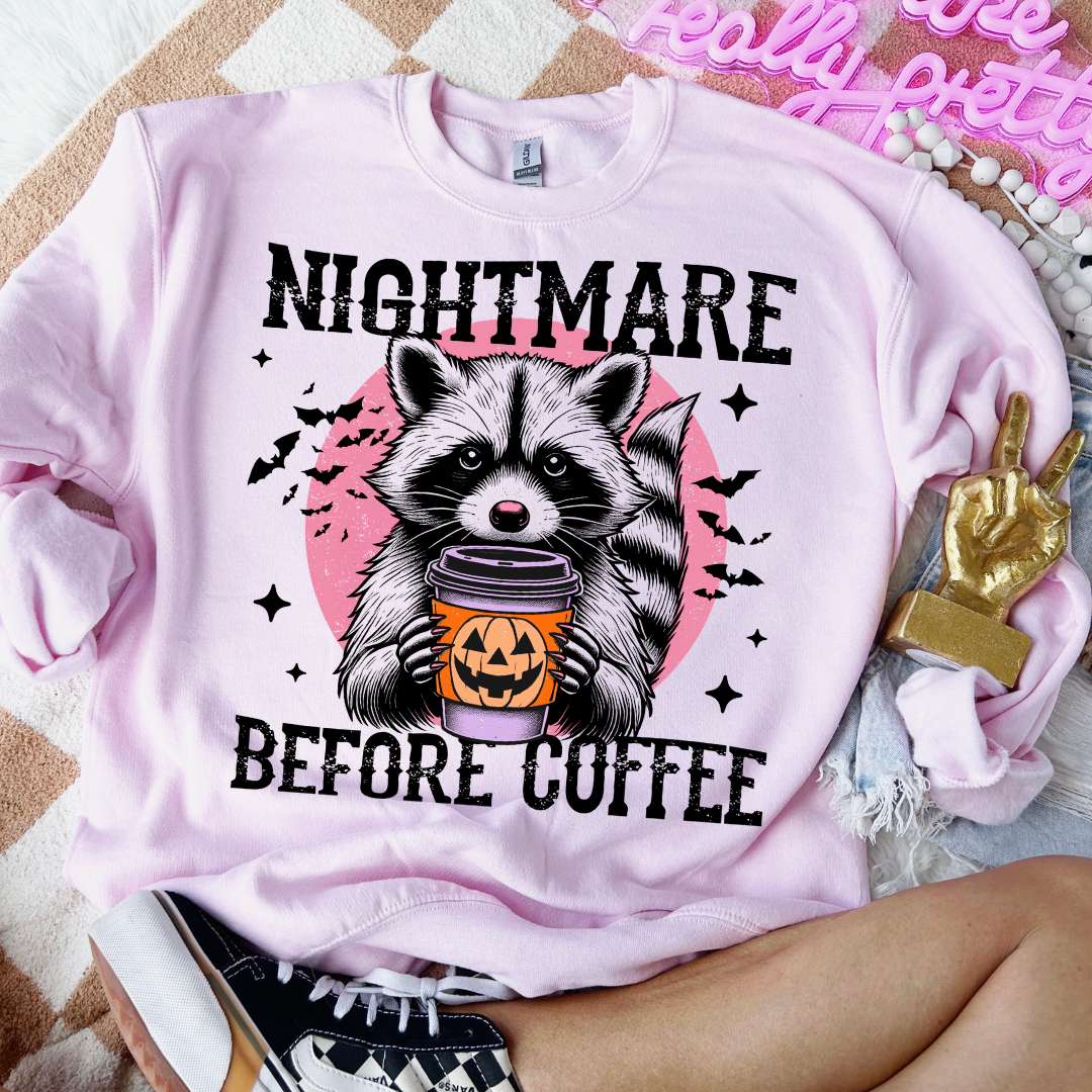 Nightmare Before Coffee DTF Transfer
