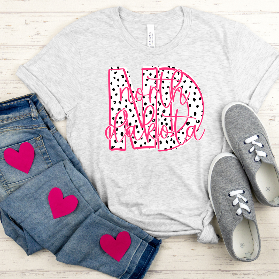 North Dakota Pink Dottie State DTF