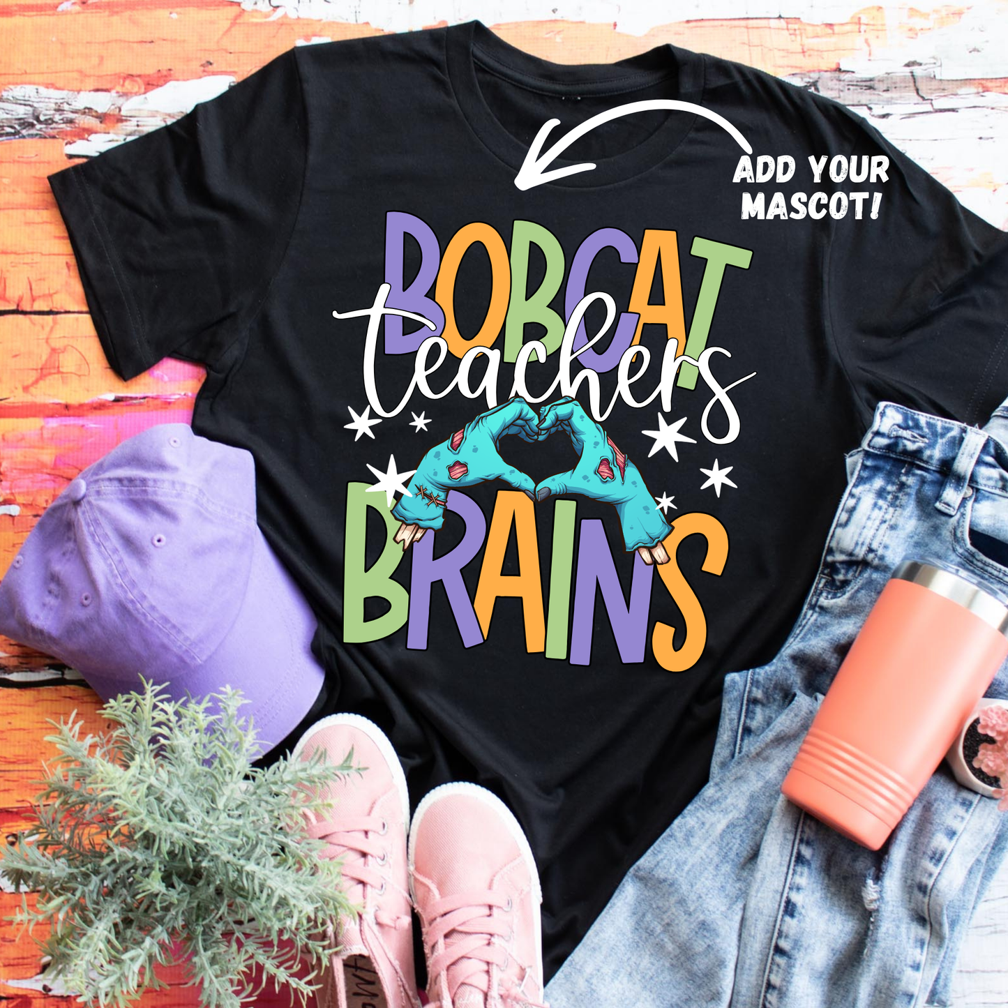 Mascot Teachers Love Brains DTF Transfer