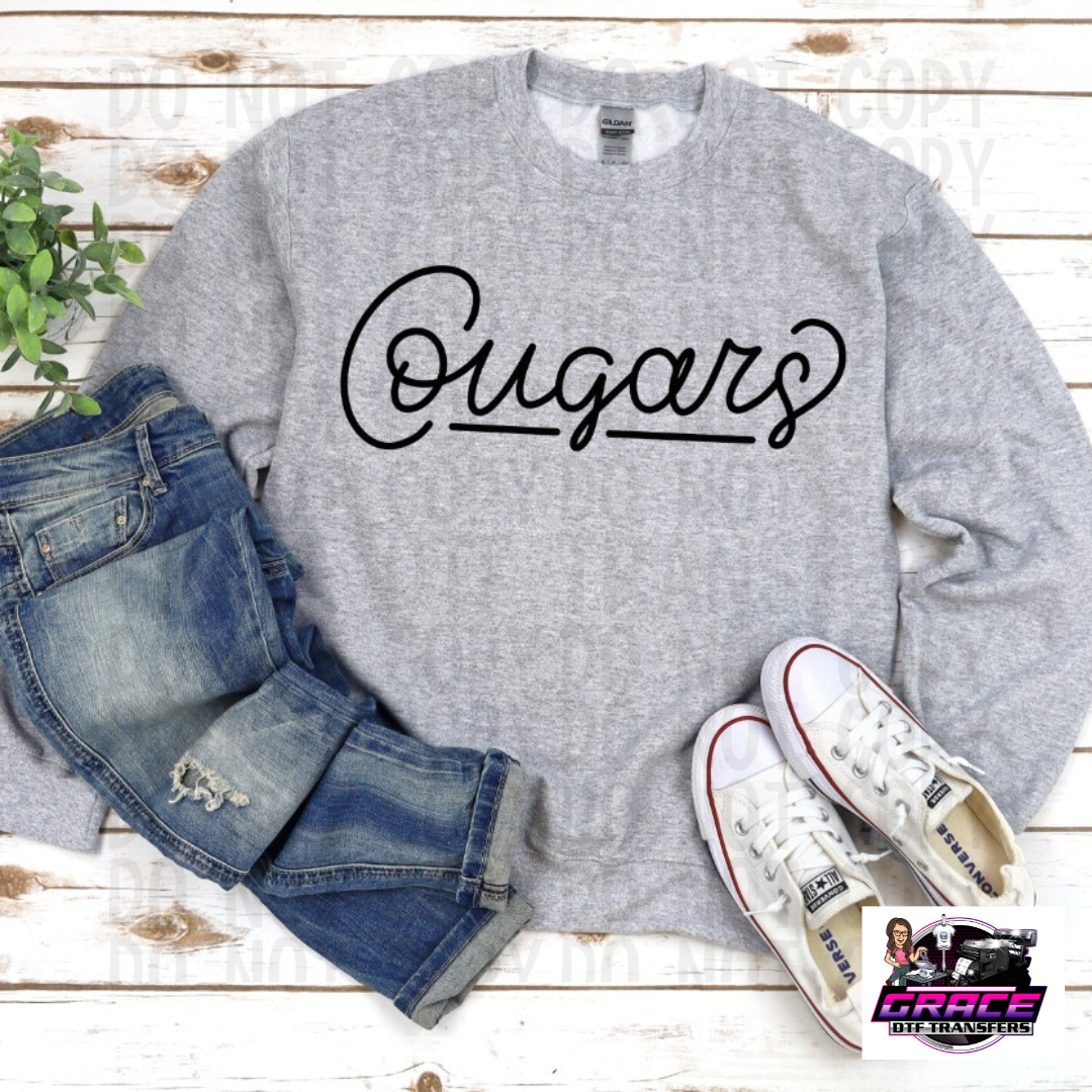 Cougars Hand Lettered DTF