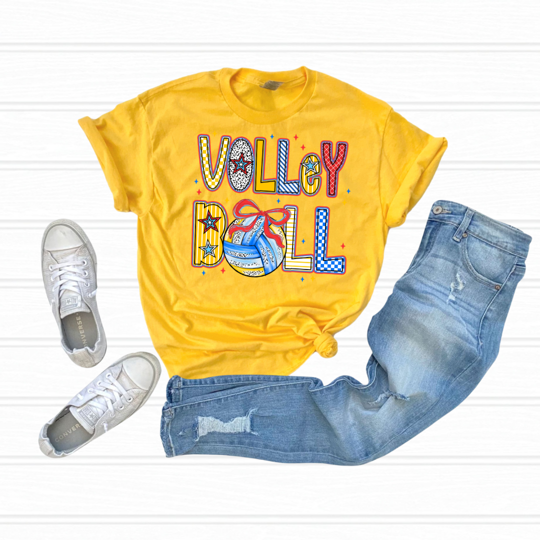 Volleyball Neon Stars DTF Transfer