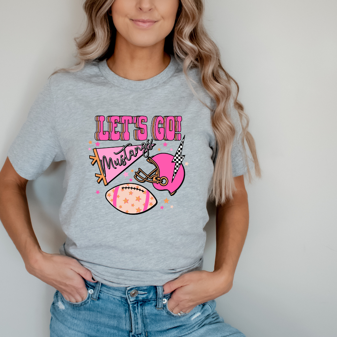 Let's Go Pink Mustangs DTF