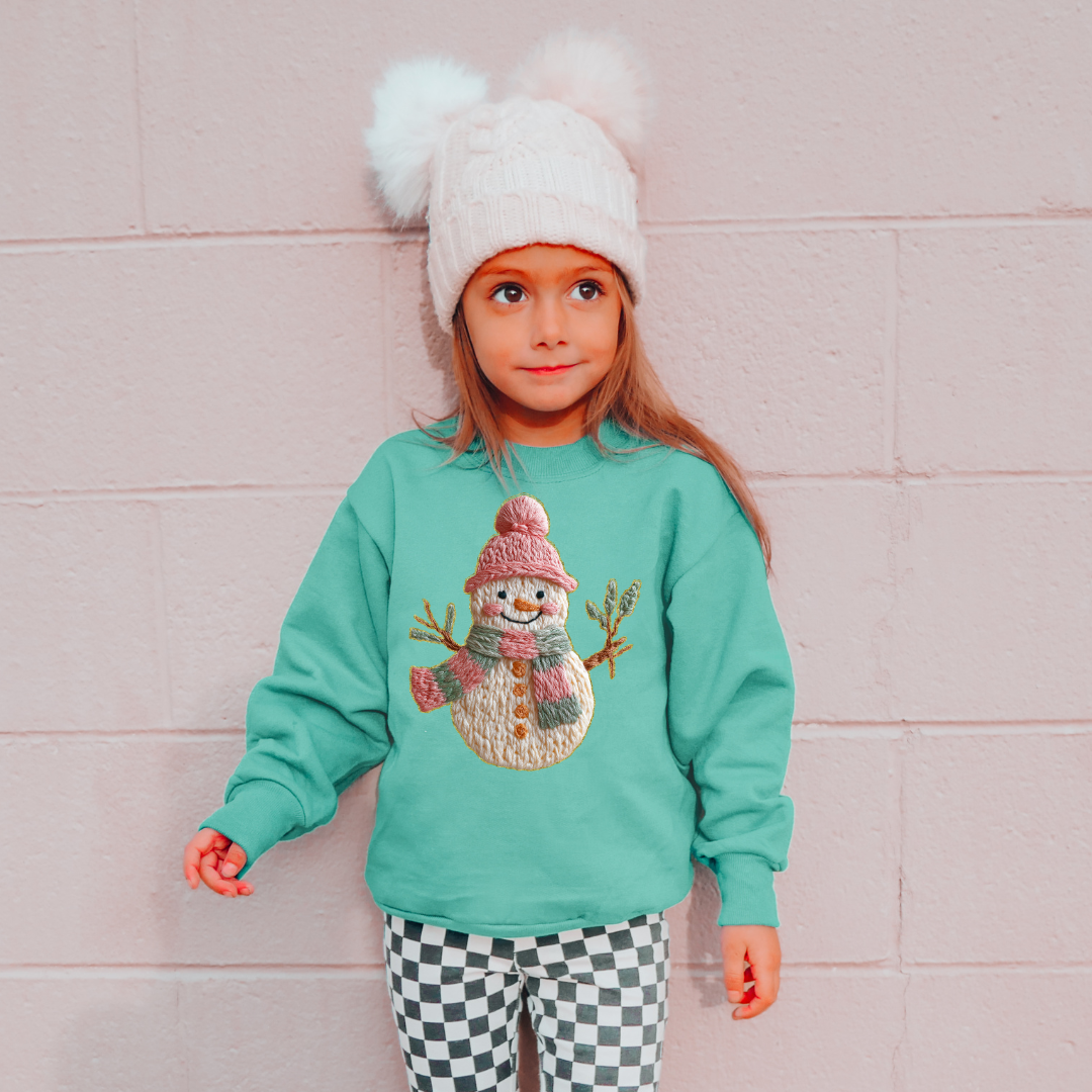 French Knot Snowman DTF Transfer