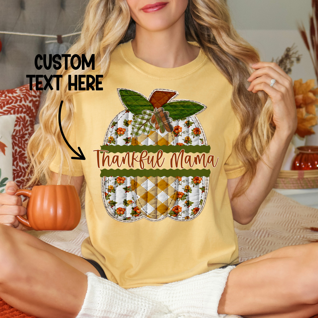 Custom Quilted Pumpkin DTF Transfer