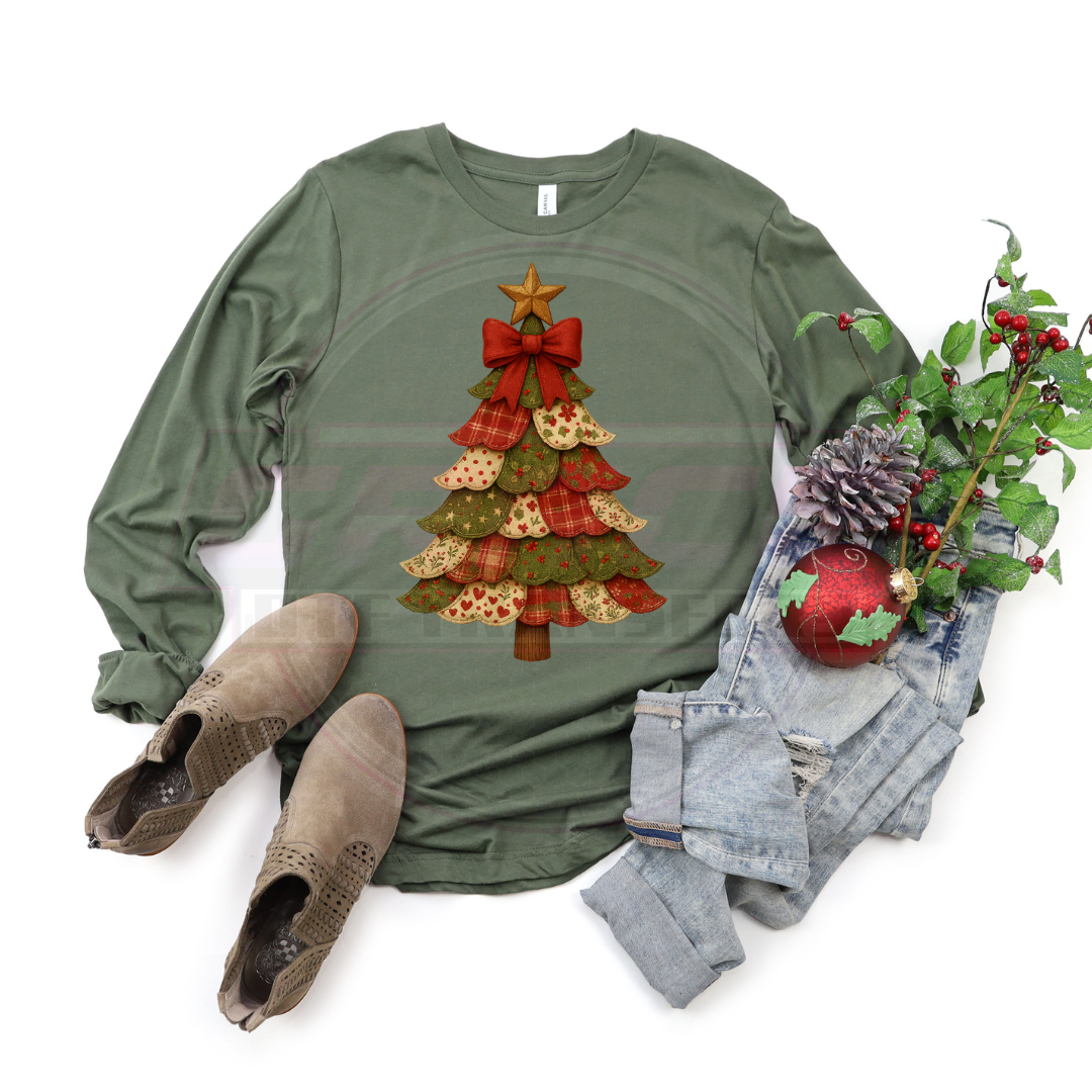 Vintage Quilted Tree DTF Transfer