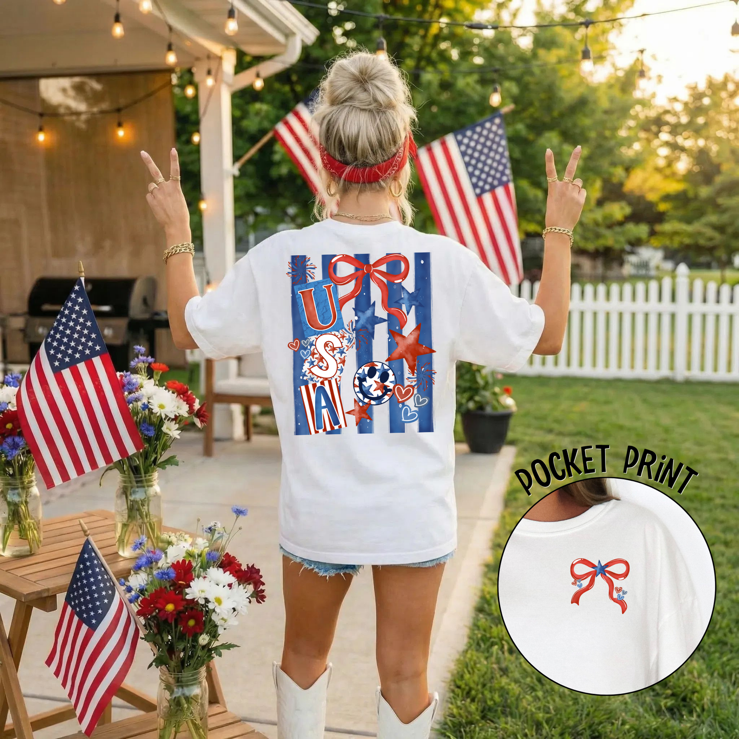 USA Stars and Stripes DTF Transfer