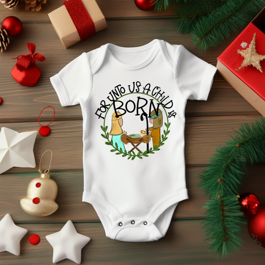 For Unto Us A Child Is Born DTF Transfer