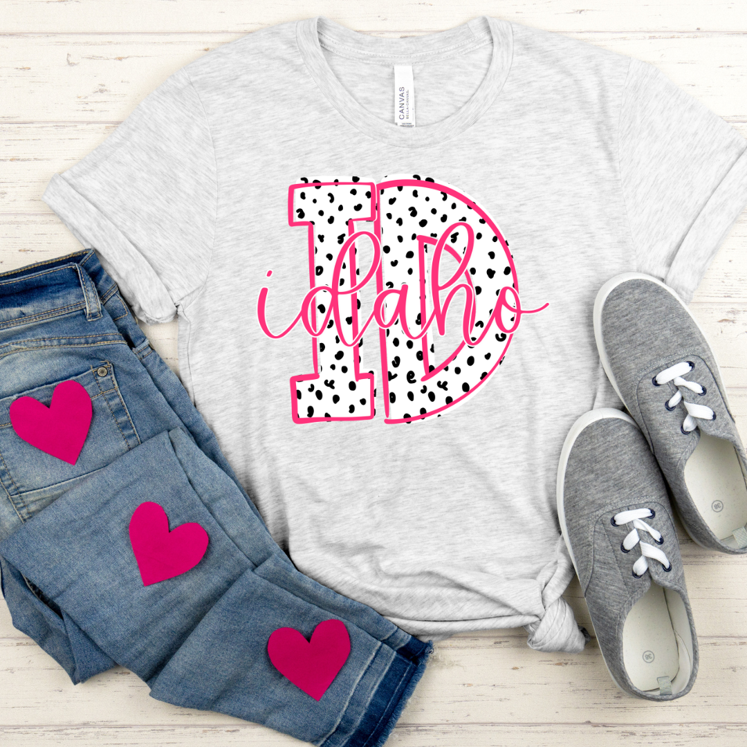 Idaho Pink Dottie State DTF