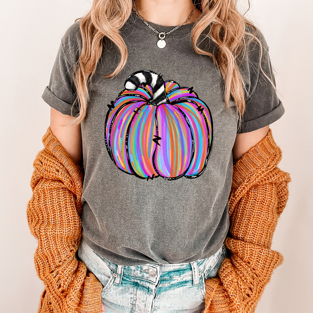 Purple Water Color Pumpkin DTF