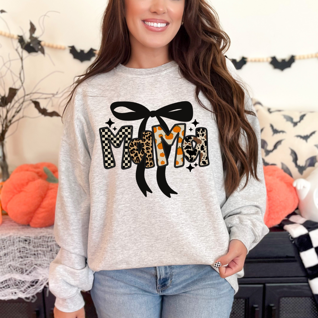 Pumpkin Word Art & Bow DTF Transfer