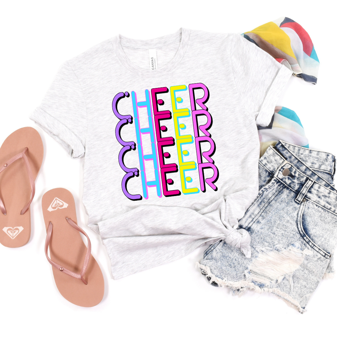 Cheer Retro Neon Letters DTF