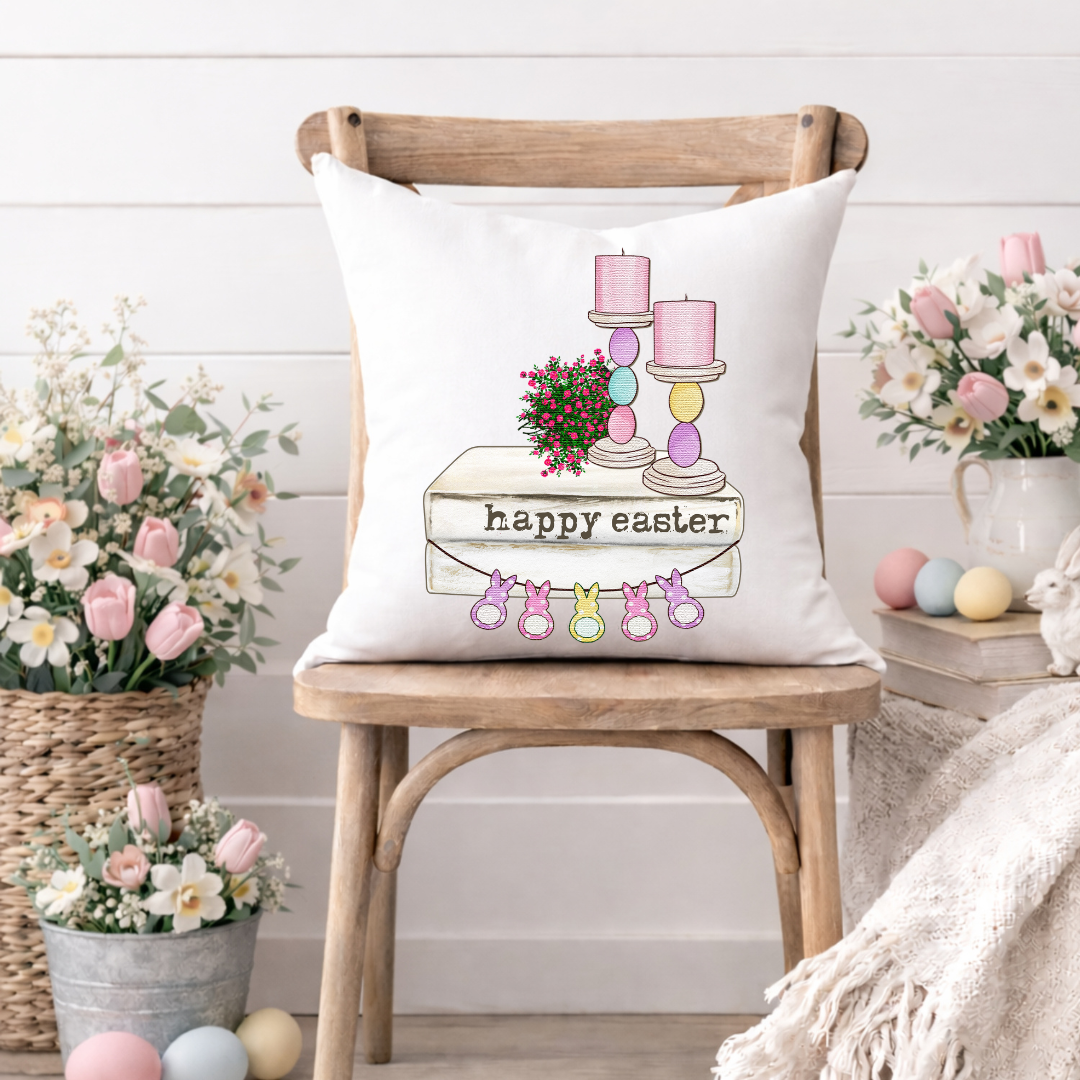 Happy Easter Candle Book Stack DTF Transfer