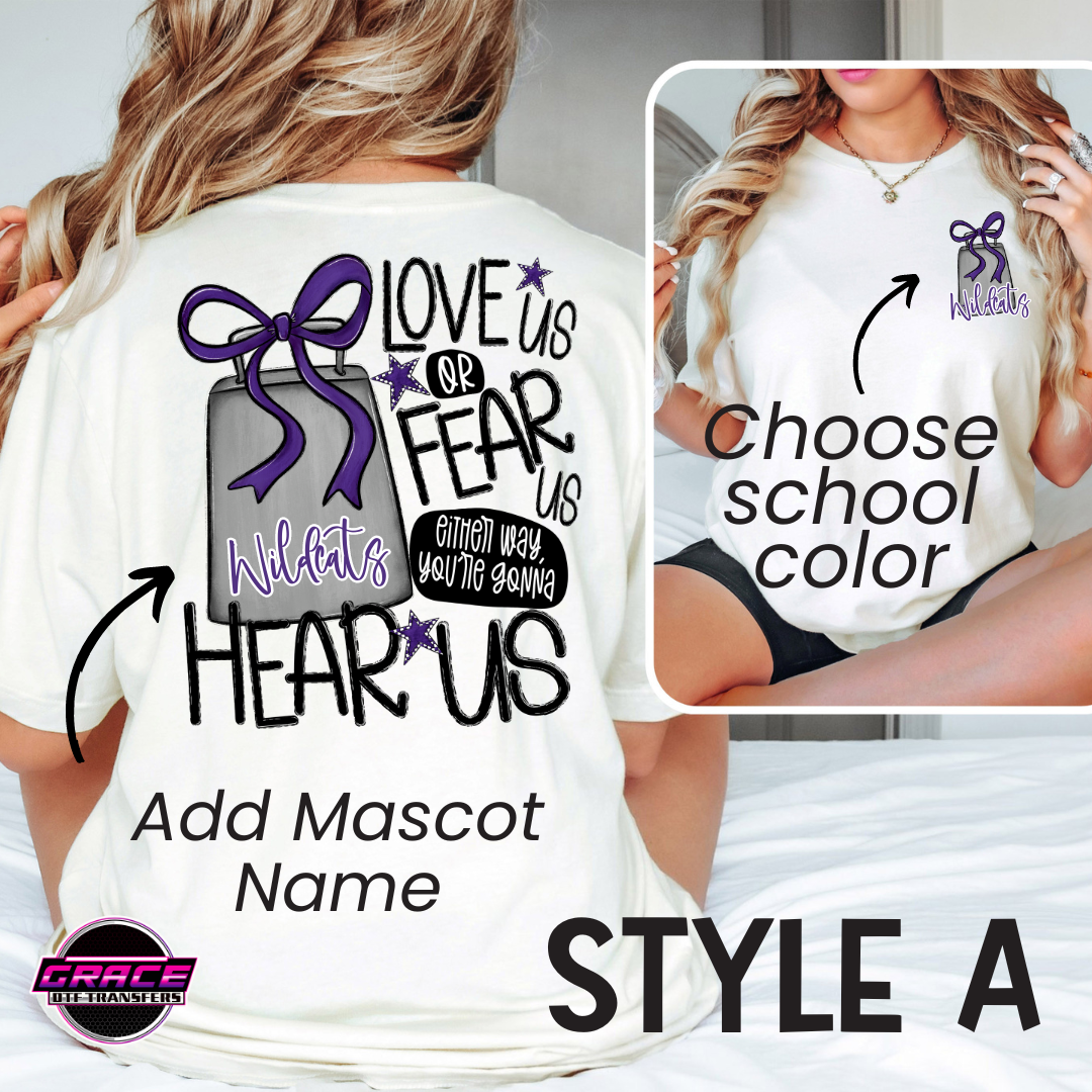 *School Spirit Custom Cowbell DTF