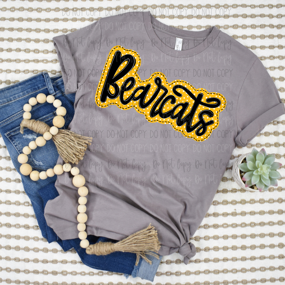 Bearcats Yellow Black DTF Transfer