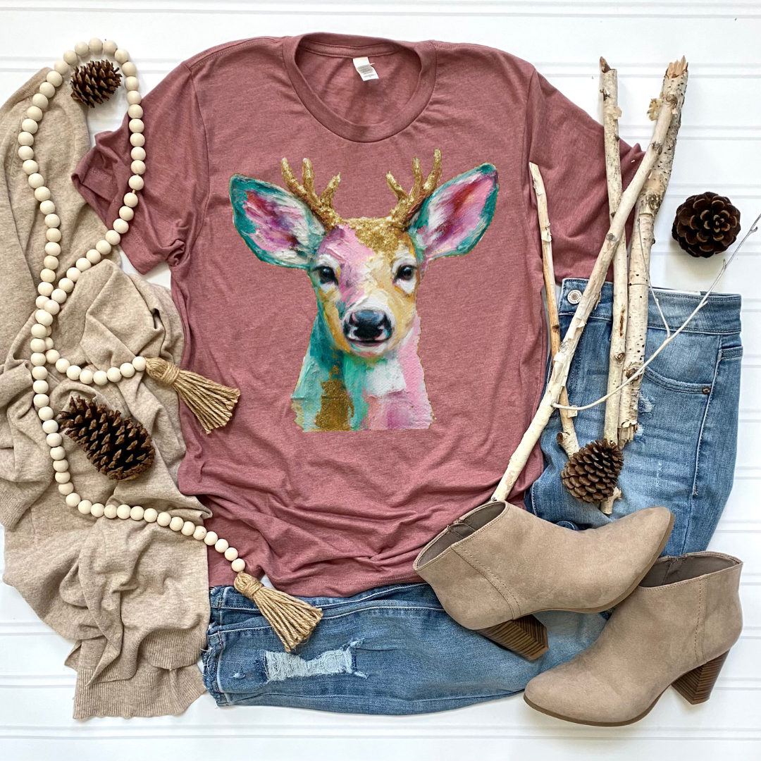 Painted Deer DTF Transfer