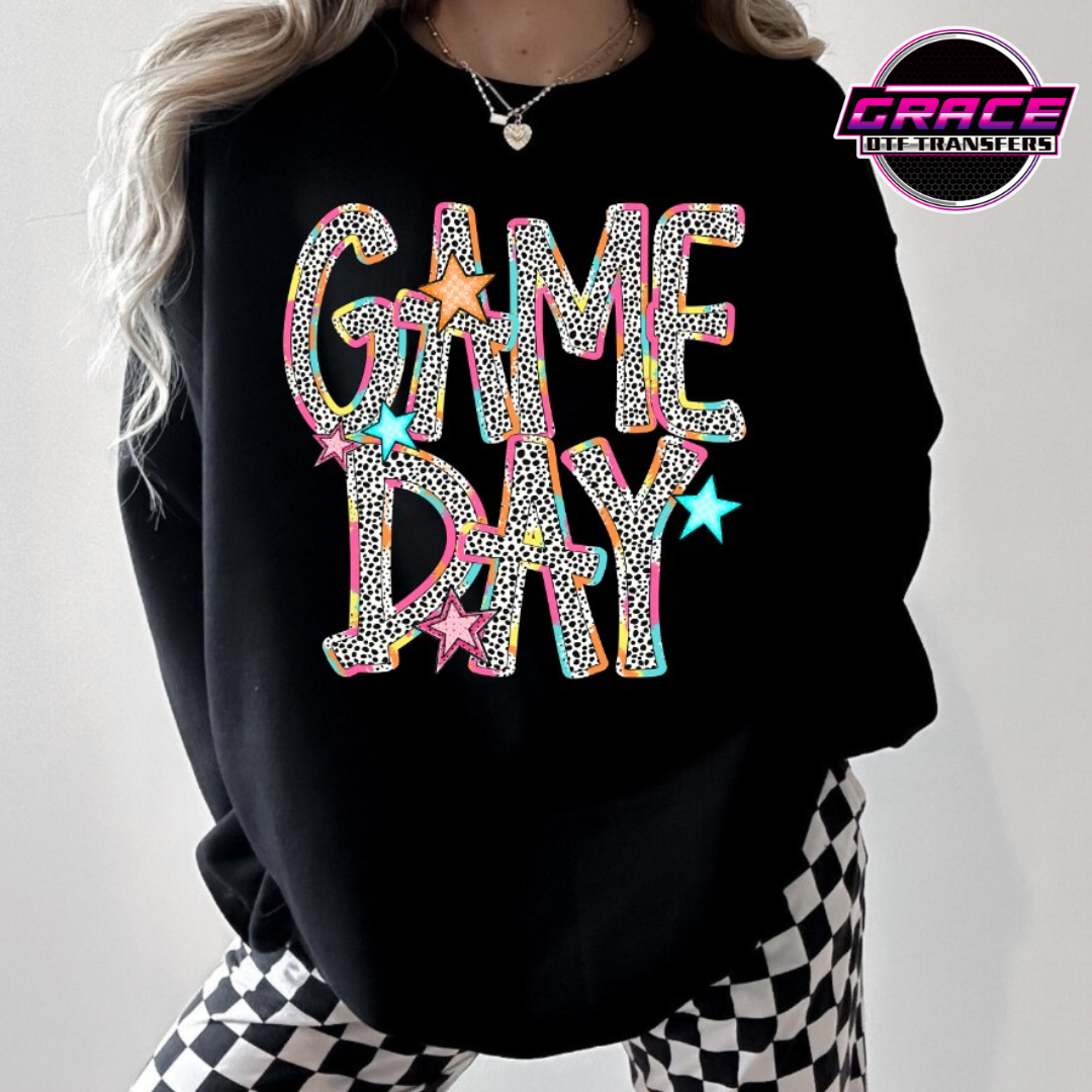 Bright Dottie Game Day DTF Transfer