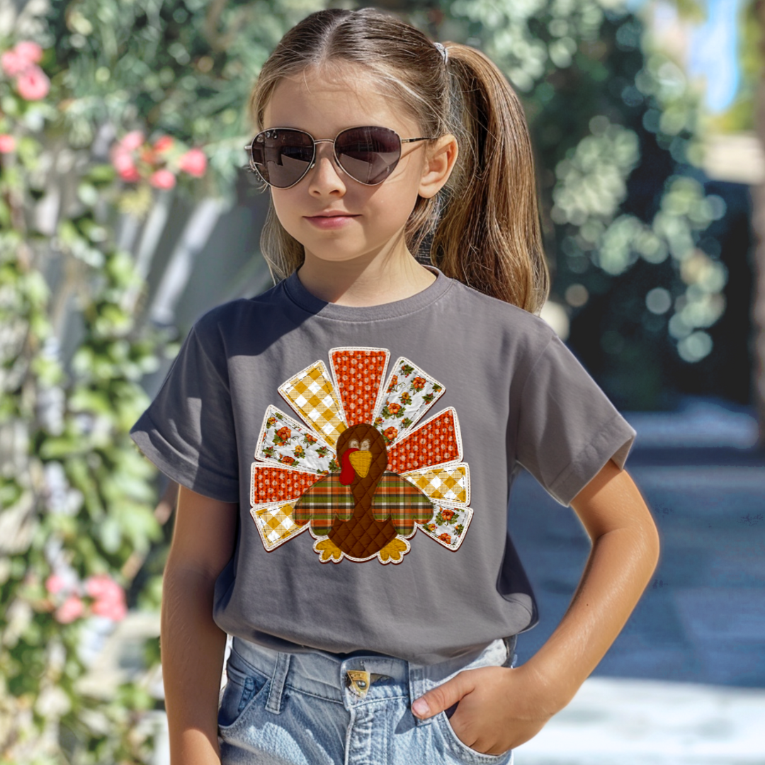 Quilted Turkey DTF Transfer