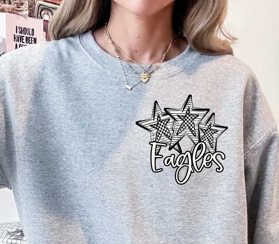 *Custom Mascot Spirit Checkered Front Back DTF Transfer