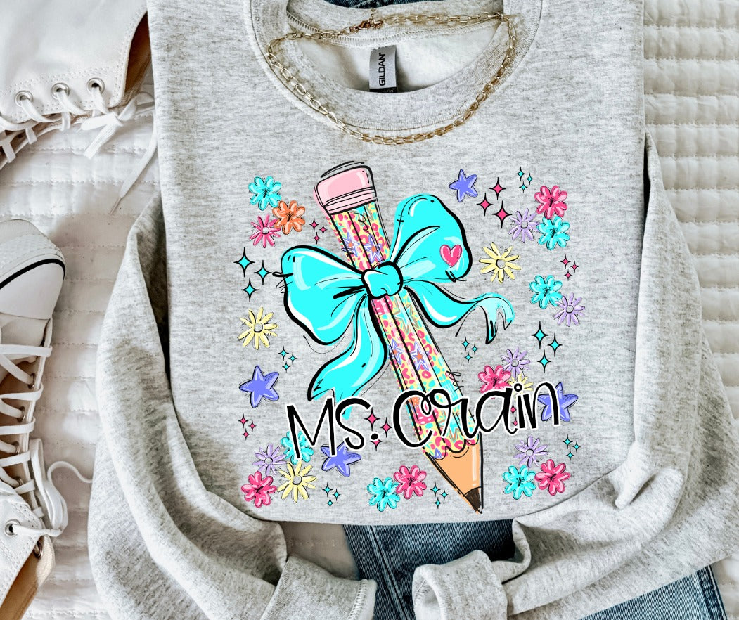 *Customized Teacher Pencil Collage DTF Transfer