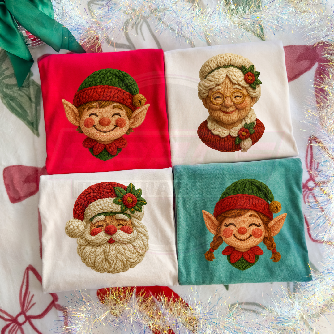 Yarn Christmas Characters DTF Transfer