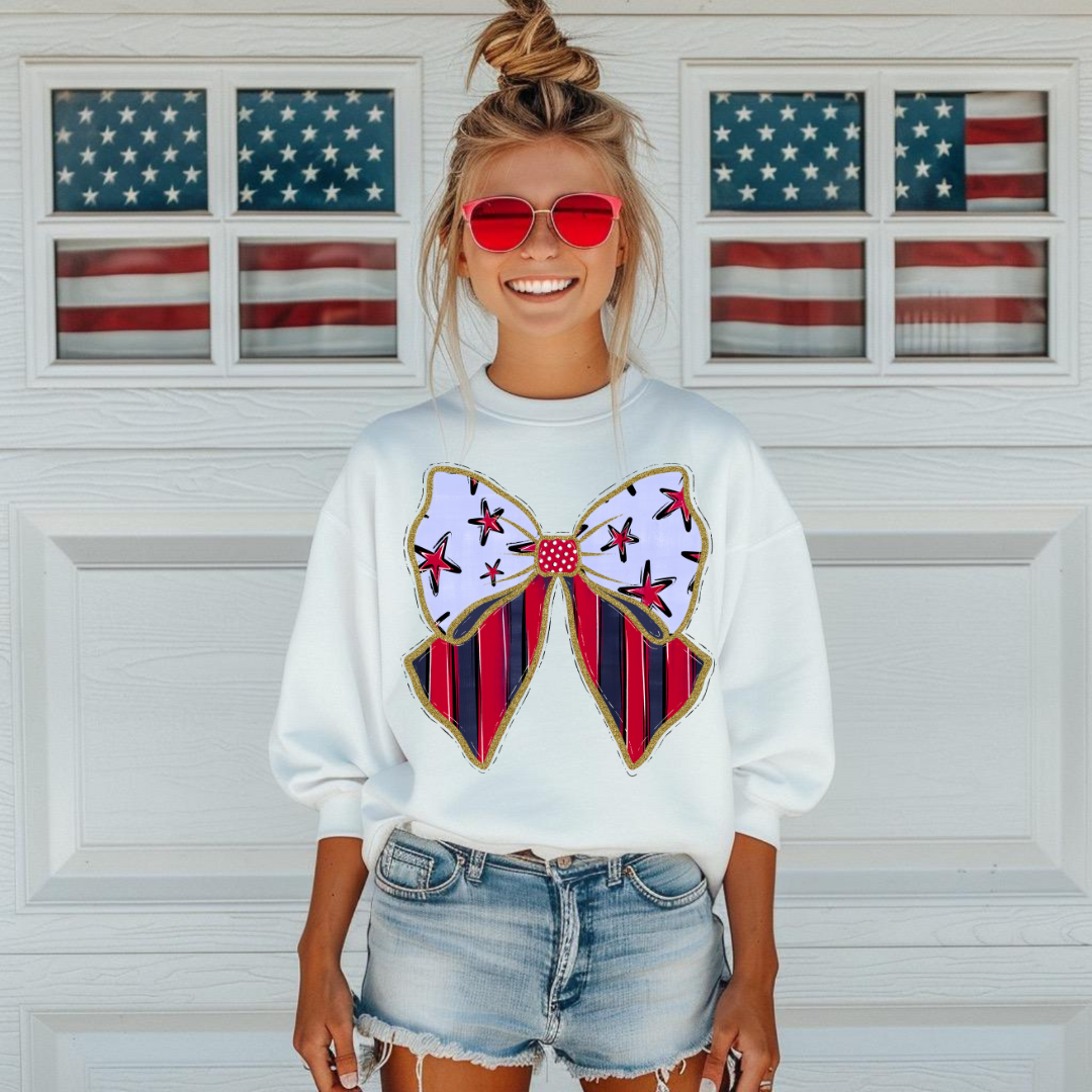 Patriotic Bow DTF Transfer