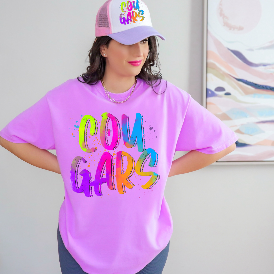 Neon Splatter Mascot DTF Transfer