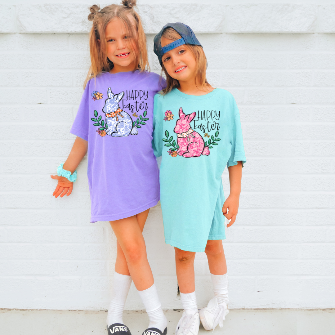 Toile Easter Bunny DTF Transfer