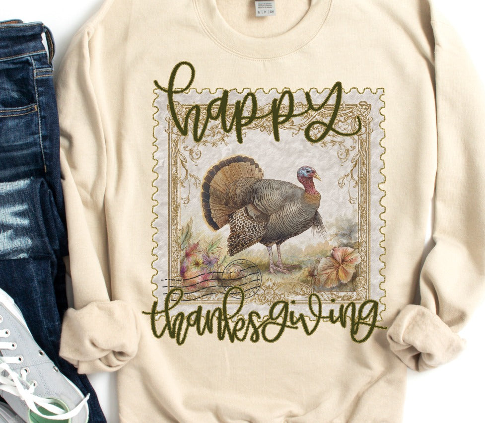 Thanksgiving Vintage Stamp DTF Transfer