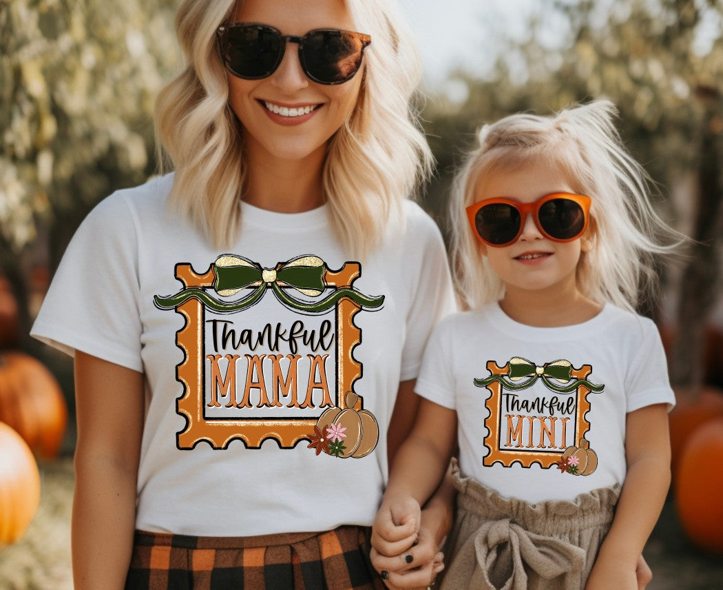 Thankful Mama/Mini Stamp Frame DTF Transfer