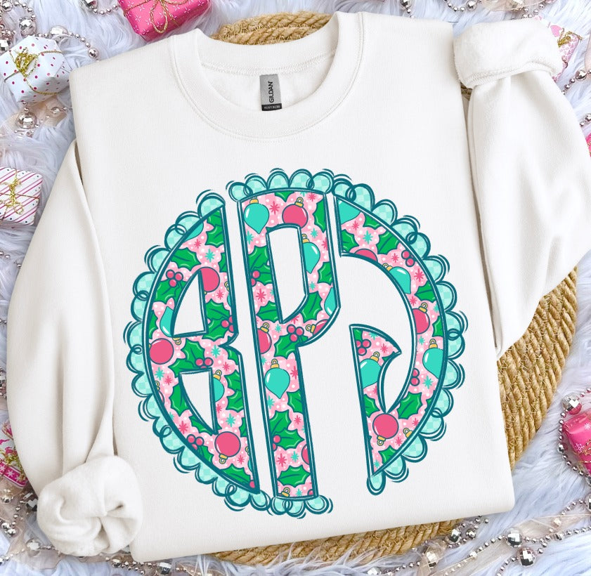 *Merry Monogram Custom Alpha DTF Transfer