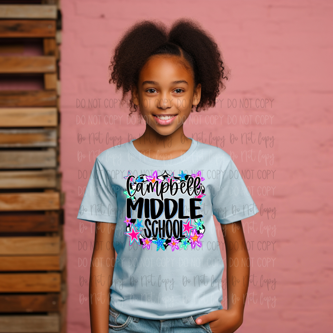 *Custom Stars School Frame DTF Transfer