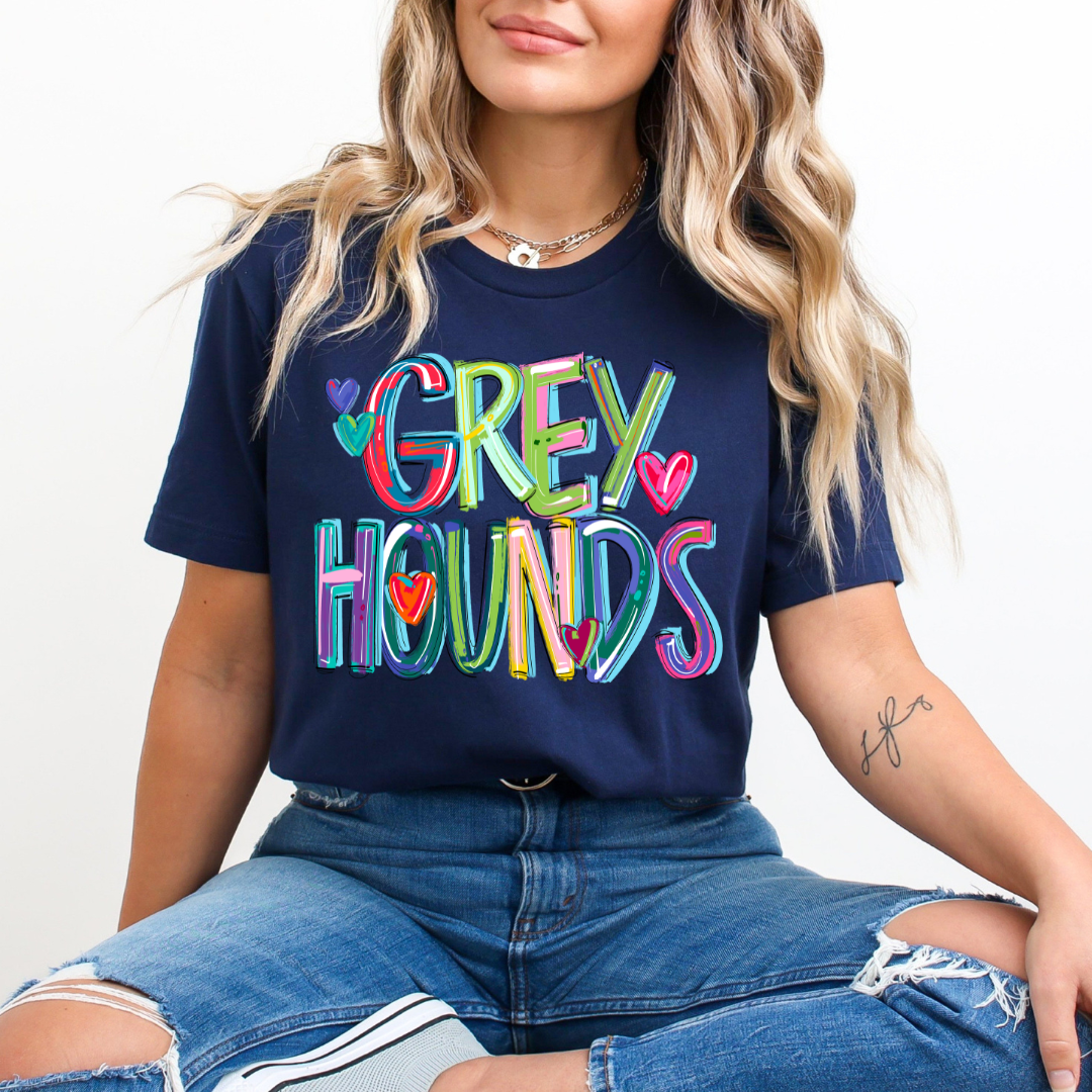 Cheery Doodle Grey Hounds DTF Transfers