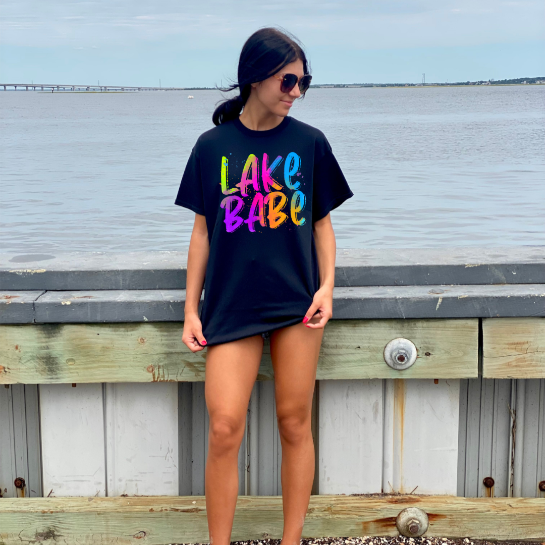 Lake Babe NEon Splatter DTF Transfer