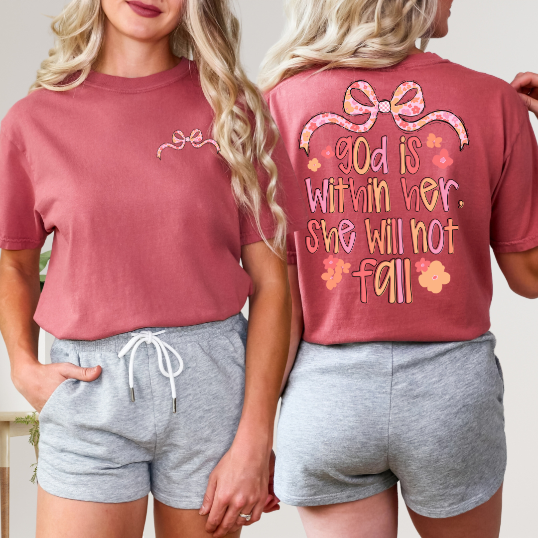 *God Is Within Her Front Back DTF Transfer