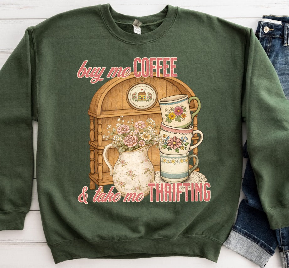 Buy Me Coffee and Take Me Thrifting DTF Transfer