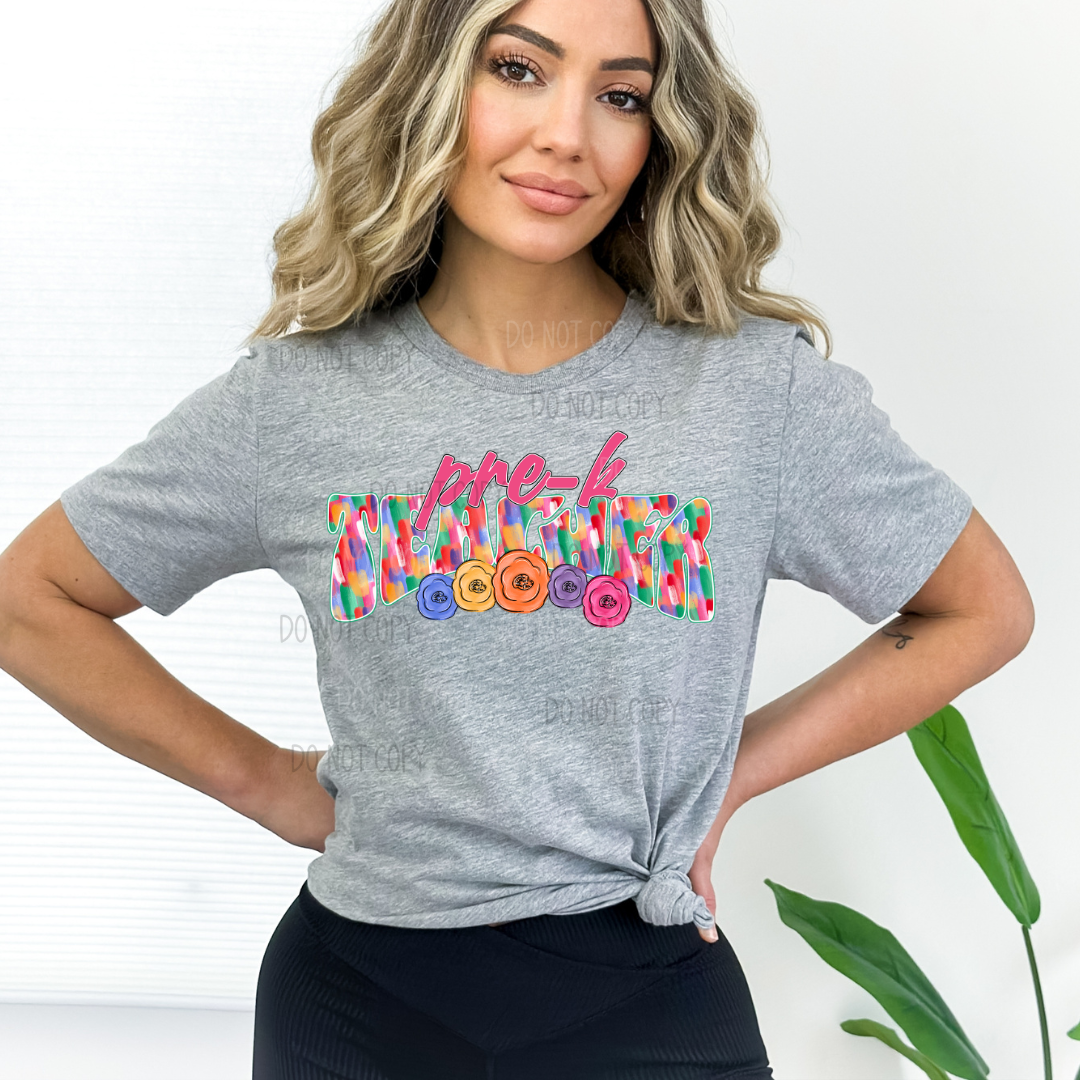 Grade Floral Teacher DTF