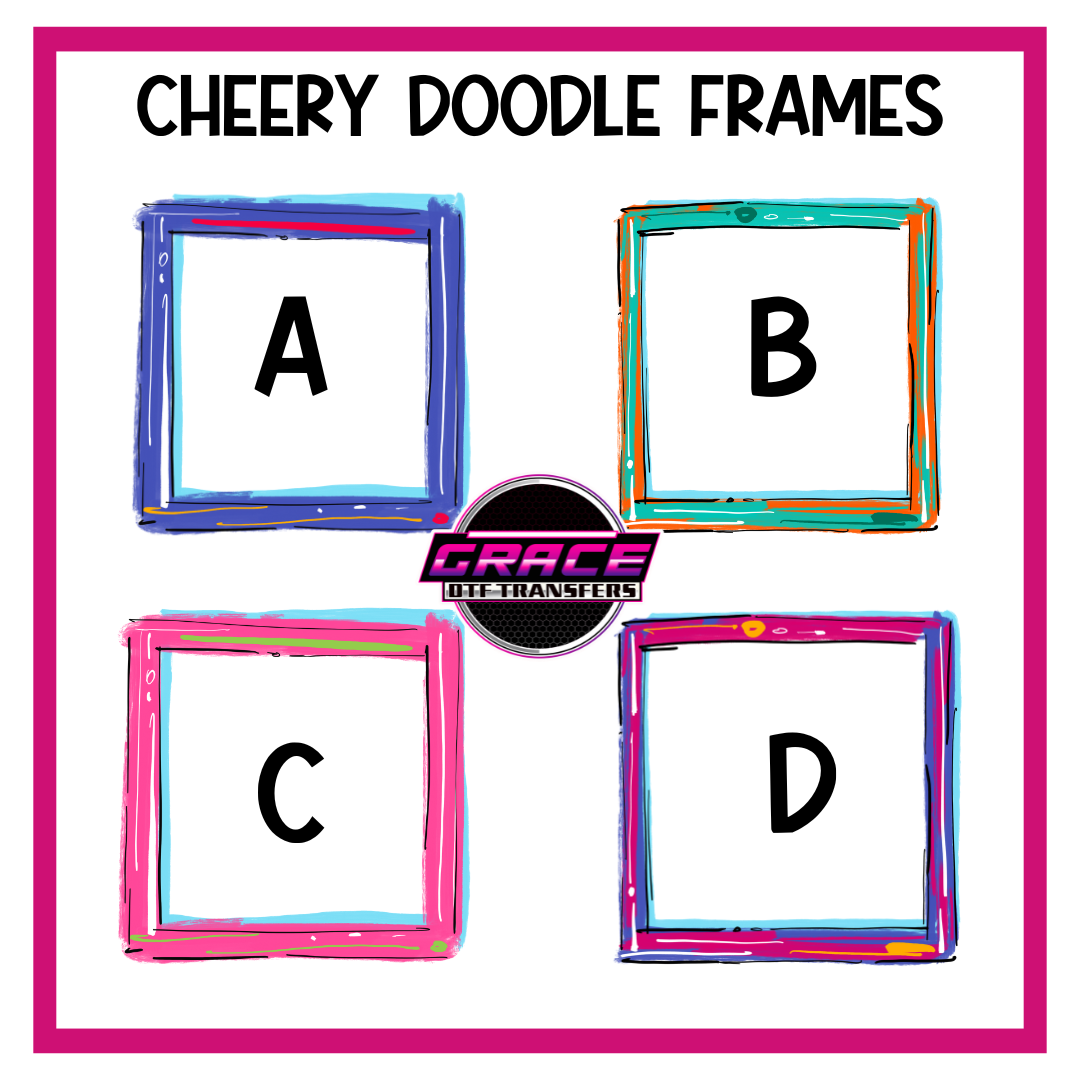 *Custom Name Cheery Doodle Frames DTF Transfer