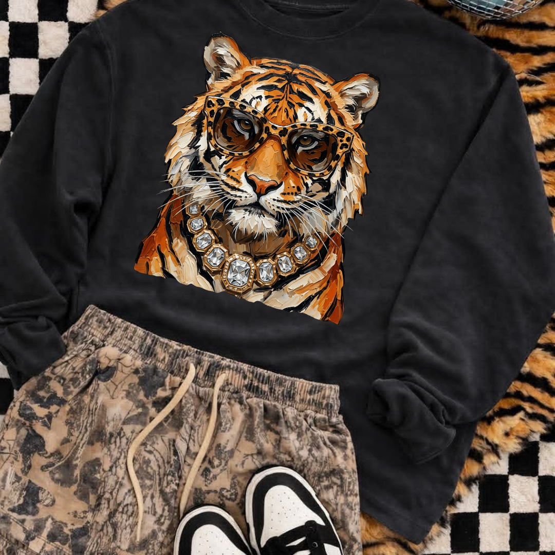 Jeweled Tiger DTF Transfer