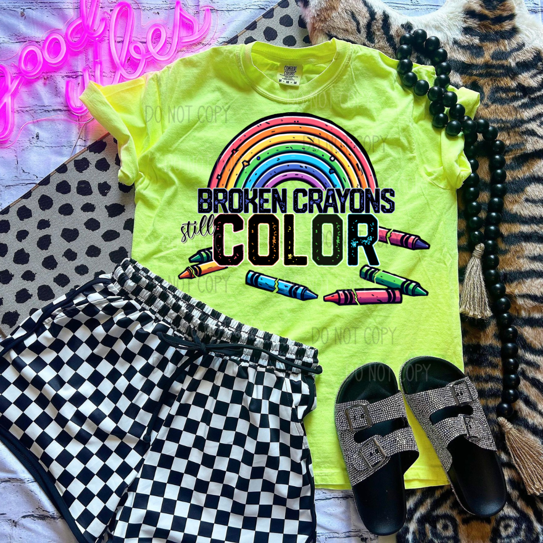 Broken Crayons Rainbow DTF Transfer