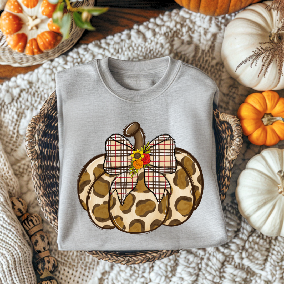 Leopard Pumpkin Bow DTF Transfer