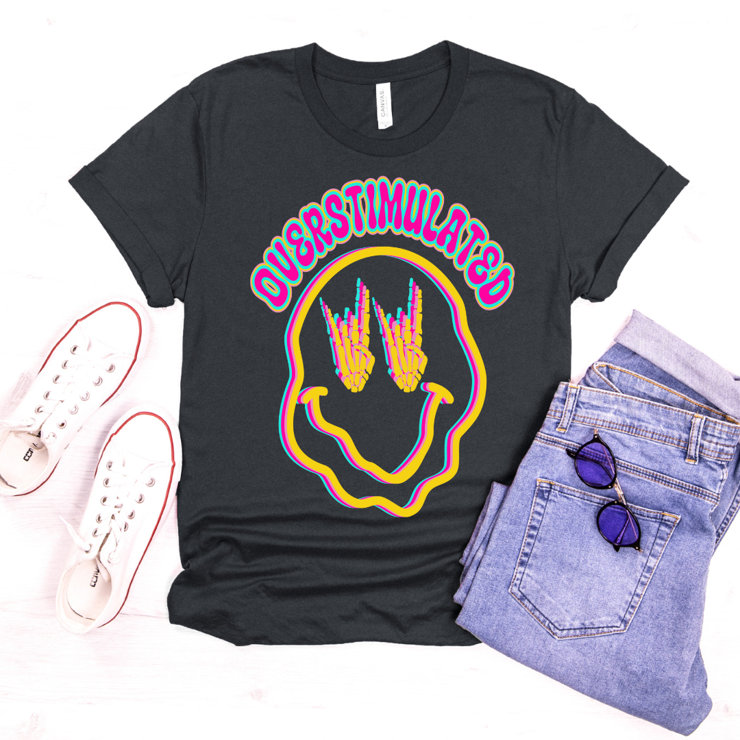 Drippy Neon Face Snarky DTF Transfer