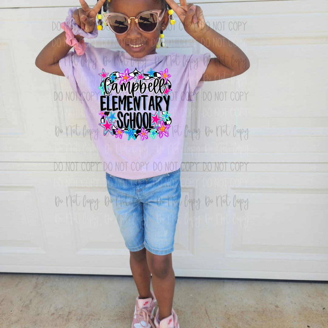 *Custom Stars School Frame DTF Transfer