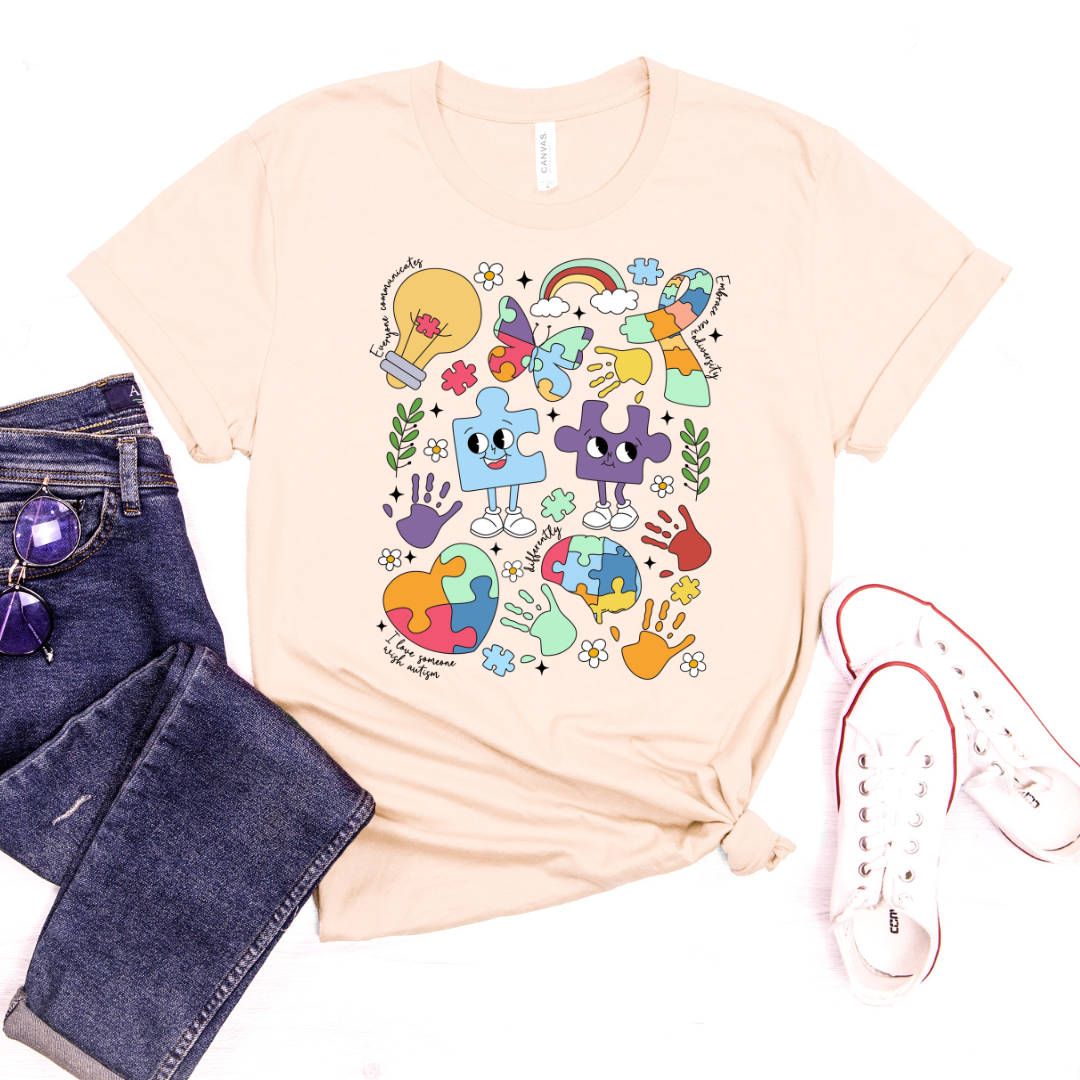 Autism Puzzle Collage DTF Transfer