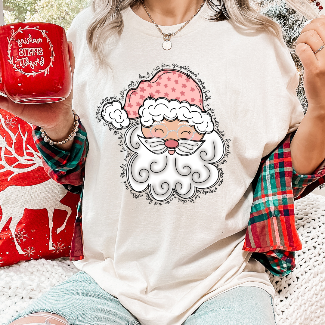 Pink Doodle Christmas DTF