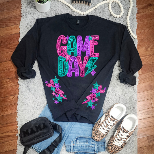 Game Day Sequins + Sleeve DTF Transfer