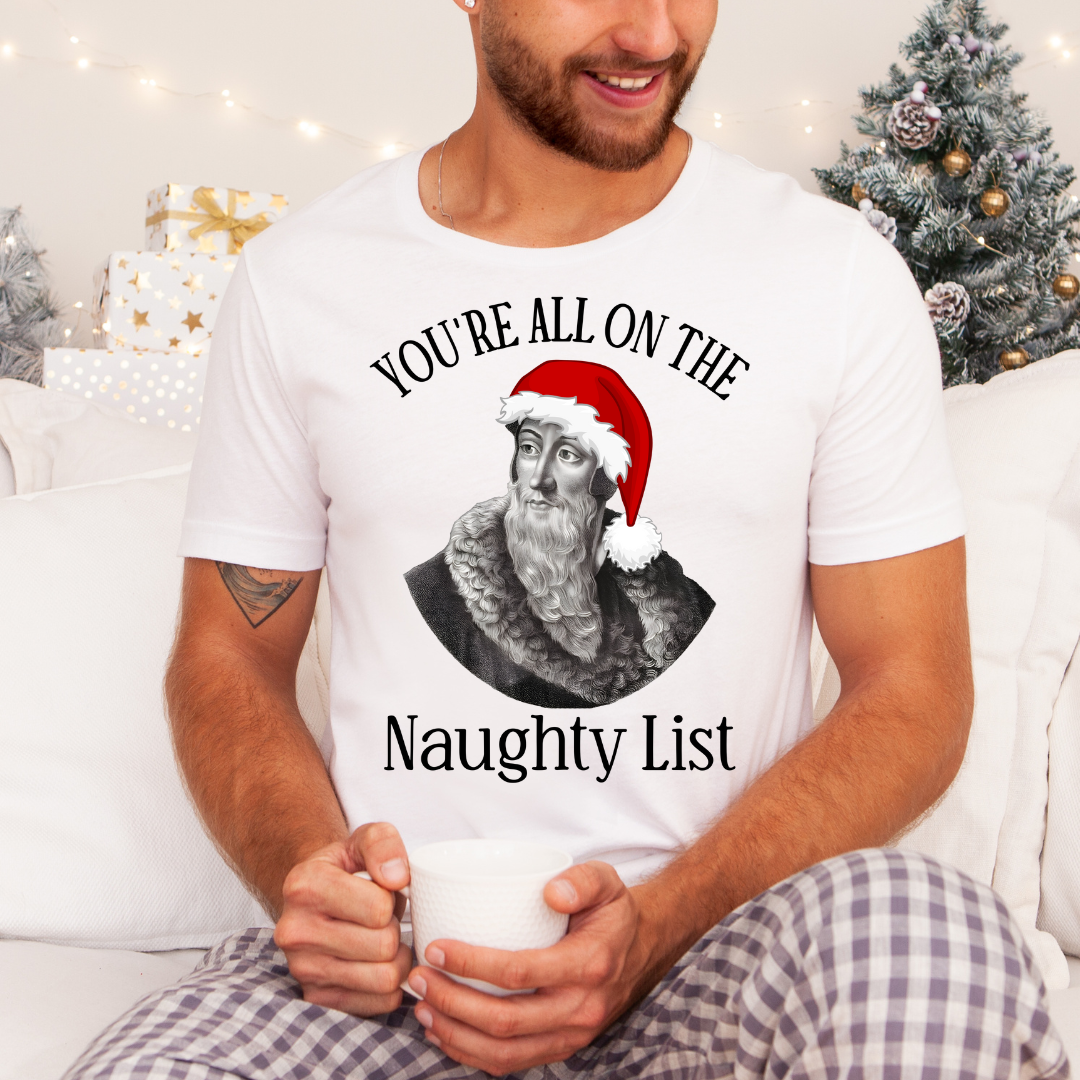 John Calvin Naughty List DTF Transfer
