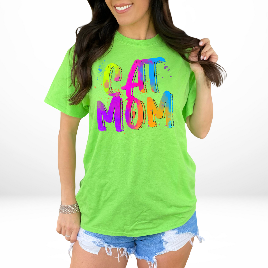 Dog/Cat Mom Neon Splatter DTF Transfer
