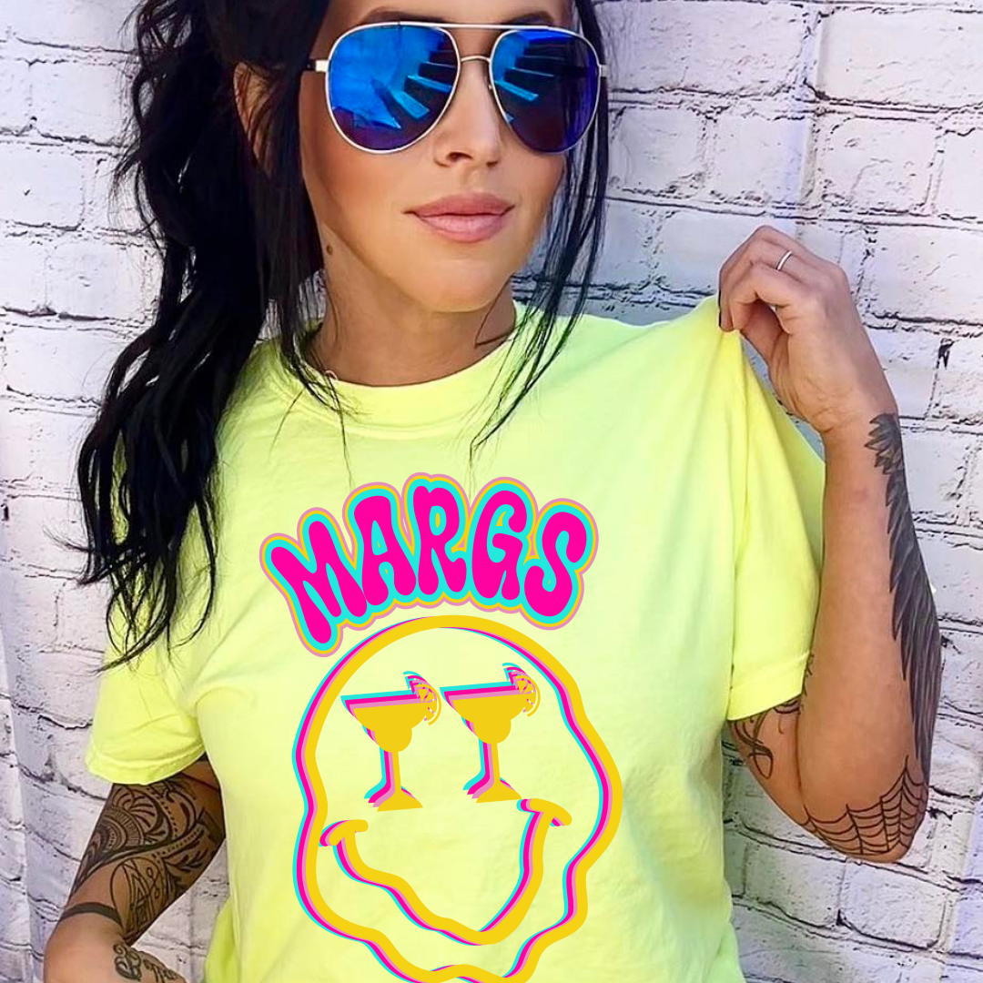 Drippy Neon Face Snarky DTF Transfer