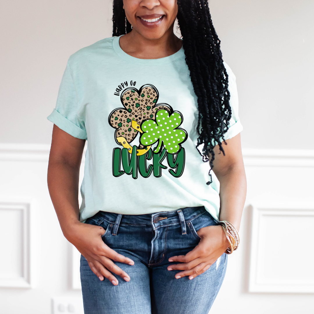 Happy Go Lucky Leopard Clover DTF